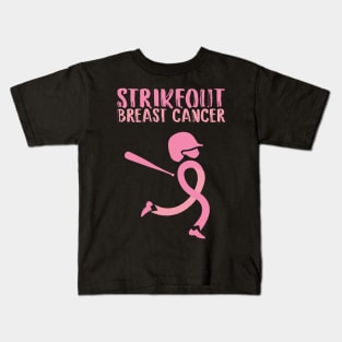 Baseball Strike out Breast Cancer Kids T-Shirt